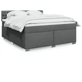 vidaXL Boxspringbett 180 x 200 cm Dunkelgrau