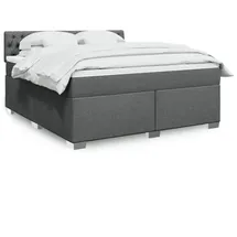 vidaXL Boxspringbett 180 x 200 cm Dunkelgrau