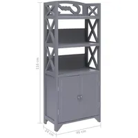 vidaXL Badezimmerschrank 46 x 24 x 116 cm Grau Paulownia-Holz