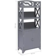 vidaXL Badezimmerschrank 46 x 24 x 116 cm Grau Paulownia-Holz