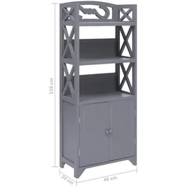 vidaXL Badezimmerschrank 46 x 24 x 116 cm Grau Paulownia-Holz