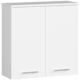 home collective Badezimmer-Wandschrank, Hängeschrank, mit 2 Türen, 60 x 22 x 60 cm, aus 16 mm starker, abriebfester Laminatplatte, Weiß