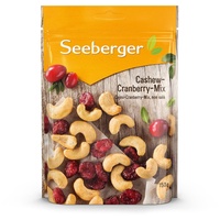 Seeberger Cashew-Cranberry-Mix 12er Pack, Knackige naturbelassene Cashewkerne mit Cranberries - süß-säuerliche Kombination - glutenfrei, vegan (12 x 150 g)