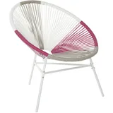 Beliani Cocktailsessel Bunt Weiss Beige, Rosa 76x76x85