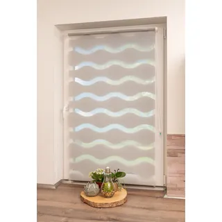K-HOME Klemmfix Doppelrollo Welle 40 x 150 cm grau