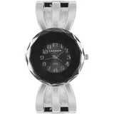 CANSNOW Spangenuhr Damen – Edle Damenuhr mit glitzerndem Design (Silber-Schwarz)