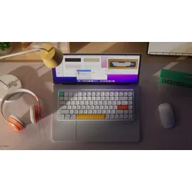 nuphy Air75 V2 Kabellose mechanische Tastatur, 84 Tasten RGB Hot-Swap Tastatur, unterstützt Bluetooth 5.1, 2.4G und kabelgebundener Verbindungc für PC/Laptop/Windows/Mac-White Gateron Aloe Switch