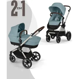 Cybex EOS Lux Kinderwagen 2-in-1, Reisesystem, Ab Geburt bis 22 kg (ca. 4 Jahre), Stormy Blue