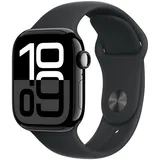 Apple Watch Series 10 GPS + Cellular 42 mm Aluminiumgehäuse diamantschwarz Sportarmband schwarz S/M