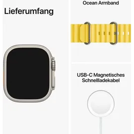 Apple Watch Ultra GPS+Cellular 49 mm Titaniumgehäuse, Ocean Armband gelb