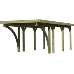 Karibu Carport Einzelcarport Classic Einzel 2 Stahldach, 2 Rundbögen (Holzcarport)