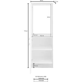 OPTIFIT Kühlumbauschrank Kalmar 60 x 57 x 175 cm Grau