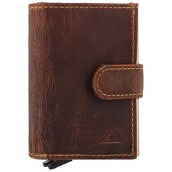 Greenburry Vintage Geldbörse RFID Schutz Leder 8 cm  braun