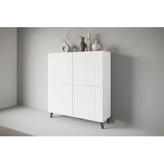 INOSIGN Highboard »PHUKET«, (1 St.), moderne, grifflose Kommode mit 4 Türen und 8 Fächern, Breite 120 cm weiß