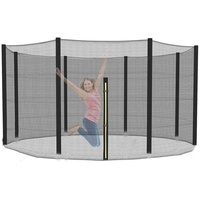 XIUWOUG Sicherheitsnetz Ersatznetz für Trampolin Ø 244 305 366 427 cm, Gartentrampolin Ersatznetz für 6/8 Stangen, Netz außenliegend, Ersatzteil reißfest, UV-beständig,Schwarz,396 cm(13FT)~8 stangen