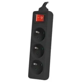 LANBERG PS1-03E-0300-BK Verlängerungskabel 3 m 3 AC-Ausgänge Drinnen/Draußen Schwarz