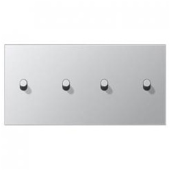 Jung Abdeckung mit 2x2 Kipphebel waagerecht Kegel (Aluminium)