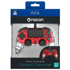 Nacon Compact Controller Illuminated transparent / rot