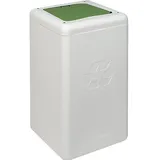 ReinigungsBerater BrickBin Biomüll Behälter weiss grün 65 L integrierte Beutelhalterung, aus recyceltem Kunststoff,