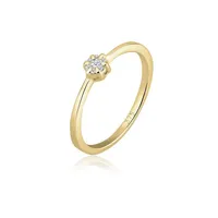 Elli DIAMONDS Verlobungsring Verlobungsring Blume Diamant Weiß (0.045ct) 375 Gelbgold goldfarben 58 mm