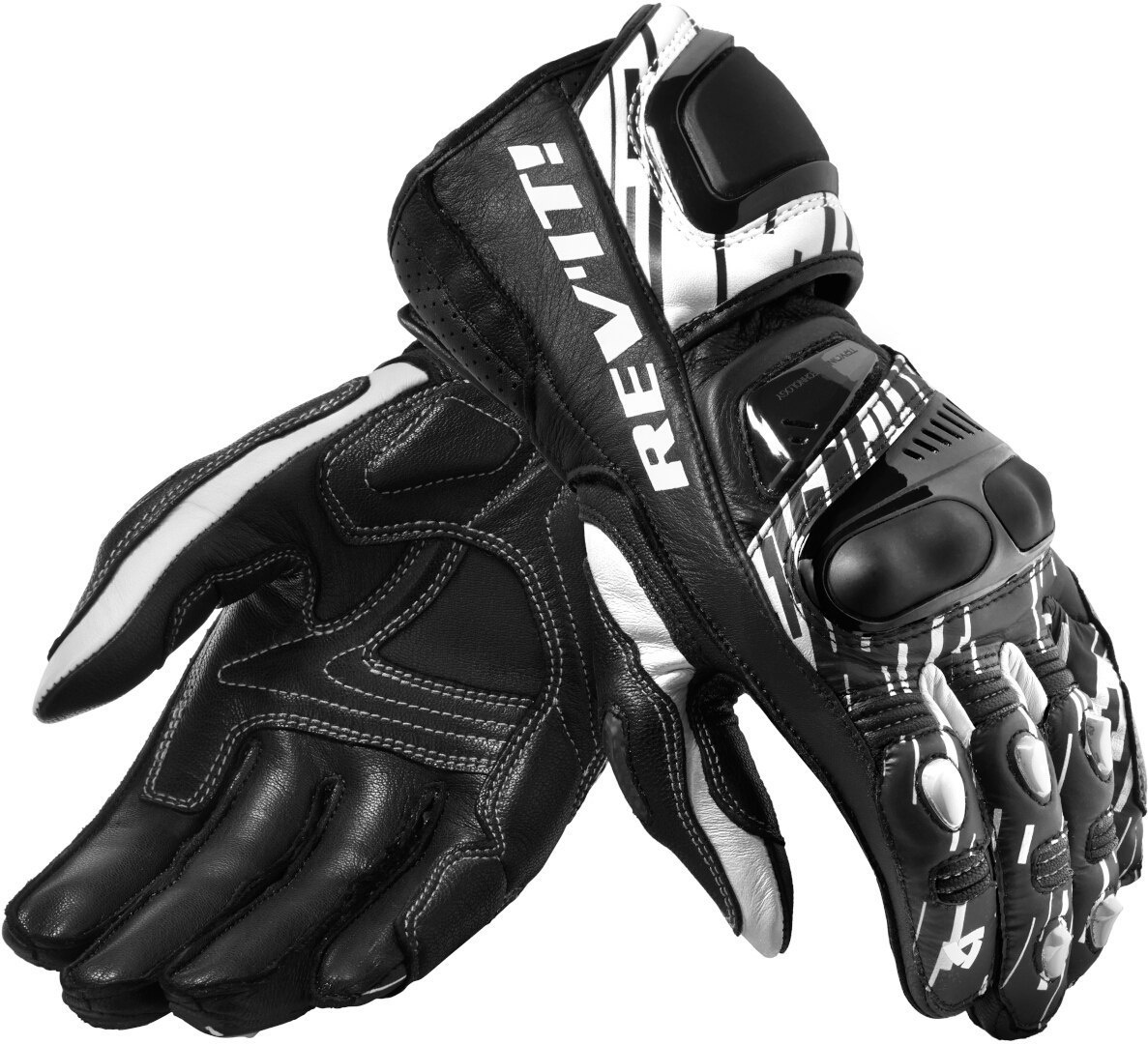 Revit Quantum 2 De Handschoenen van de motorfiets, zwart-wit, XL