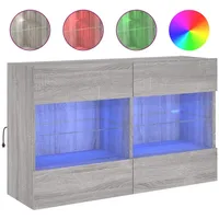 VidaXL TV-Wandschrank mit LED-Leuchten Grau Sonoma 98,5x30x60,5 cm