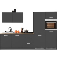 Held MÖBEL Küchenzeile »Kehl«, ohne E-Geräte, Breite 300 cm x 60 cm, grau