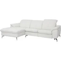 Relaxsofa Ecksofa Leder - Ecke Links - Elfenbeinfarben - lismore