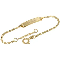 trendor 75203 Gravur-Armband für Kinder 333 Gold Armband mit Namen 14 cm