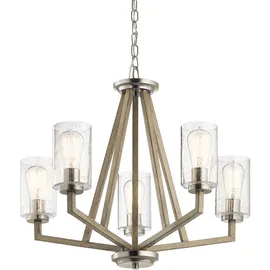 Elstead Lighting Kronleuchter Hängelampe Deckenleuchte Pendellampe Stahl Glas Grau D 61,1 cm