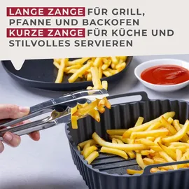 Fackelmann Küchenzangen-Set 2-teilig Edelstahl Silber/Weiß