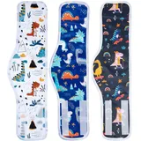 MICOOYO Wiederverwendbare Hundewindeln für Rüden – 3 Stück, waschbare Hundebauchbänder, leichte Hundewickel für kleine Hunde, Welpen, Katzen (Dinosaurier)