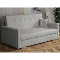 MIRJAN24 Schlafsofa Viva Sonic IV, mit Schlaffunktion und Bettkasten, Holzkonstruktion, Holzfüße, 4-Sitzer grau