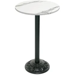 Restootab Stehtisch Bistrot-Stil Ø60cm - Modell weißer Marmor