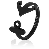 Akitsune Siegelring Anchor Ring Mattschwarz EU 67 - UK X - US 12 EU 67 - UK X - US 12