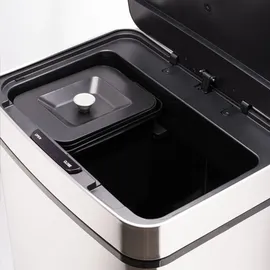 Ribelli Sensor Mülleimer 72 L, 4 Fächer, silber - Silber