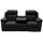 vente-unique Couch Leder 3-Sitzer Schwarz