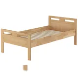 Erst-Holz Massivholzbett Überlänge Seniorenbett Buche 100x220 Einzelbett hohes Bett V-60.74-10-220 Rollrost inkl.