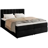 bromarkt Boxspringbett 140 x 200 cm H3 Schwarz