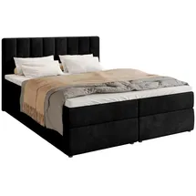 bromarkt Boxspringbett 140 x 200 cm H3 Schwarz