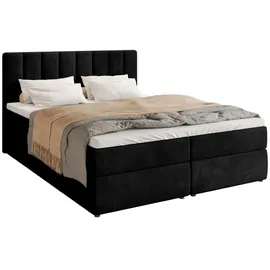 bromarkt Boxspringbett 140 x 200 cm H3 Schwarz