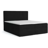 Deine Möbel 24 Boxbett, Schwarz, Textil, H4, 180x200 cm,