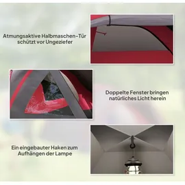 Outsunny Campingzelt 3 Personen Grau