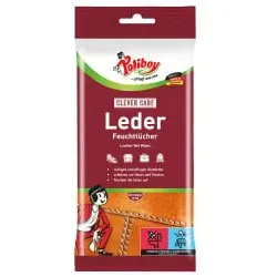 POLIBOY Leder Pflege Feuchttücher 7402501 , 1 Packung = 20 Tücher