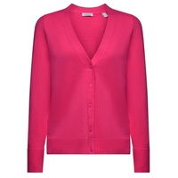 Esprit Baumwoll-Cardigan mit V-Ausschnitt Pink