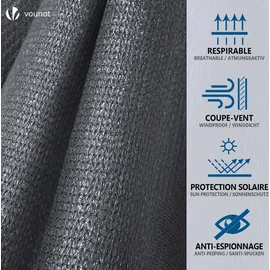 VOUNOT Zaunblende 1,8 x 10 m Anthrazit Polyethylen