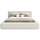 FEDVE Polsterbett, Weiß, Textil, 140x200 cm, Schlafzimmer, Betten, Polsterbetten