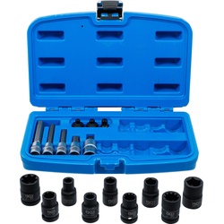 BGS 74283 Satz Steckschlüsseleinsätze Biteinsätze für Bremssättel 17 teilig