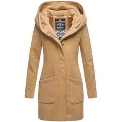MARIKOO Damen Hochwertiger Wintermantel Mantel Trenchcoat Mit Kapuze Maikoo