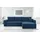 ax living Blau Cord Couch L Form – Cedria L+R Wohnlandschaft 287cm